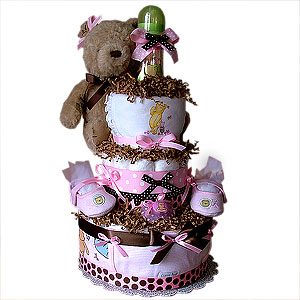 Classic Pooh Diaper Cake for a Girl!