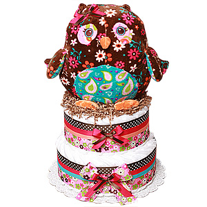 Night Owl Diaper Cake
