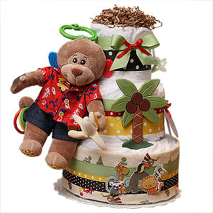 Play Time Monkey Diaper Cake