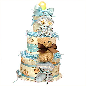 Classic Pooh Diaper Cake for a BOY!