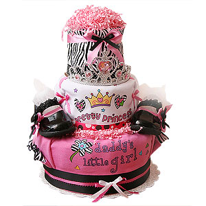 Princess Zebra Diaper Cake