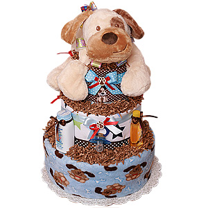 Taggies Puppy Diaper Cake