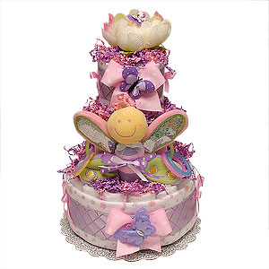 Purple Butterfly Diaper Cake
