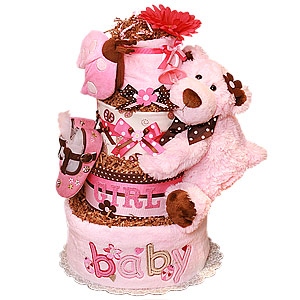 LadyBug and a Bear Diaper Cake