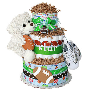 Sport Bear Football Diaper Cake