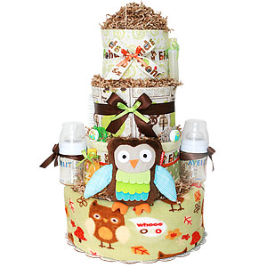 Forest Friends Owl Diaper Cake