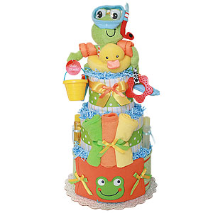 Fun Diving Frog Diaper Cake