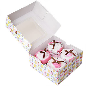 Four Washcloth Cupcakes Pink for a Girl