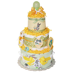 Neutral Looney Tunes Diaper Cake