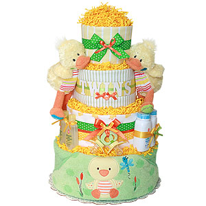 Twins Ducks Diaper Cake