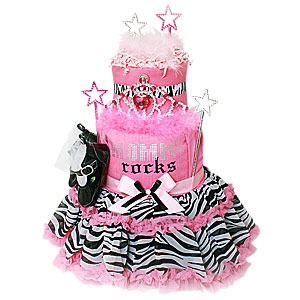 Mommy Rocks Modern Diaper Cake