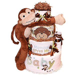 Hugging Monkey Diaper Cake