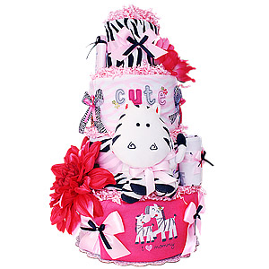 I Love Mommy Zebra Diaper Cake
