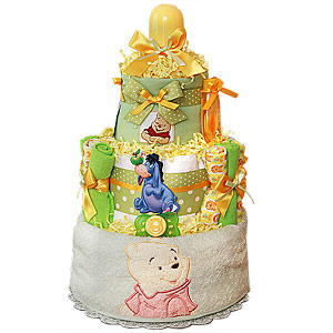Winnie the Pooh Bath Neutral Diaper Cake