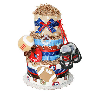 Football Diaper Cake for a Boy