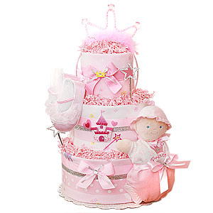Pink Castle Princess Diaper Cake
