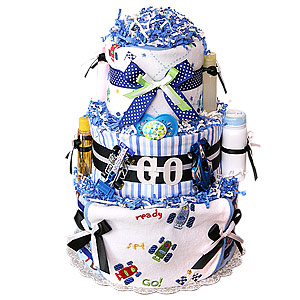 Racing Cars Diaper Cake