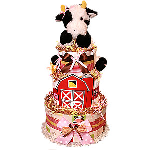 Farm Cow Custom Diaper Cake