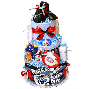 Rock Your Socks Off Diaper Cake