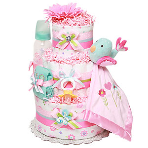 Spring Bird Diaper Cake