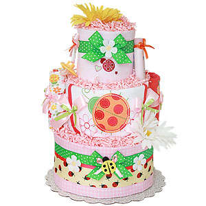 Summer Bugs LadyBug Diaper Cake