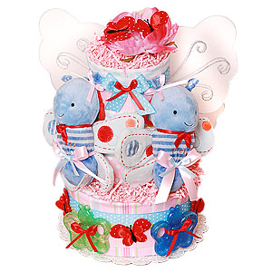 Twins! Girls! Butterfly Diaper Cake