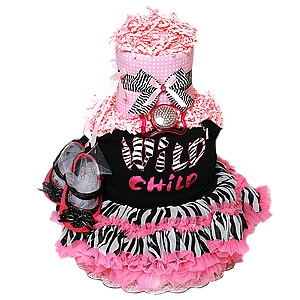 Hot Pink Wild Child Diaper Cake