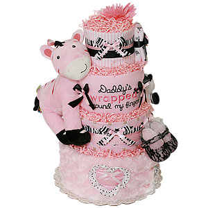 Daddy's Girl Zebra Diaper Cake