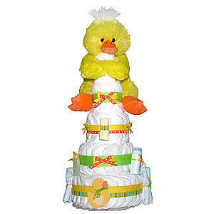 HUGE! Yellow Duck Diaper Cake