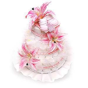 Pink Booties Diaper Cake