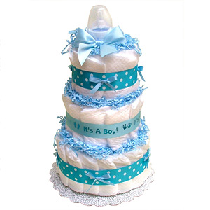 Blue It's A Boy Diaper Cake
