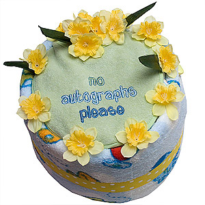 No Autographs Please Diaper Cake